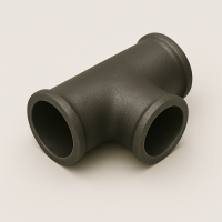 Чугунный тройник двухраструбный с фланцевым отводом 100х80 мм ГОСТ ISO 2531-2012